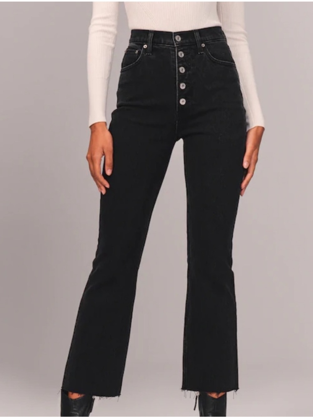 Abercrombie and Fitch Ultra High Rise Kick Flare Jeans Black Size 4L